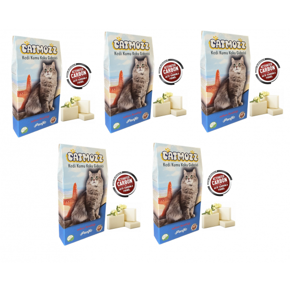 CatMozz Pacific Aktif Karbon Kedi Kumu Sabunlu Koku Giderici 30 Gr x 5 Adet ürün görseli 1
