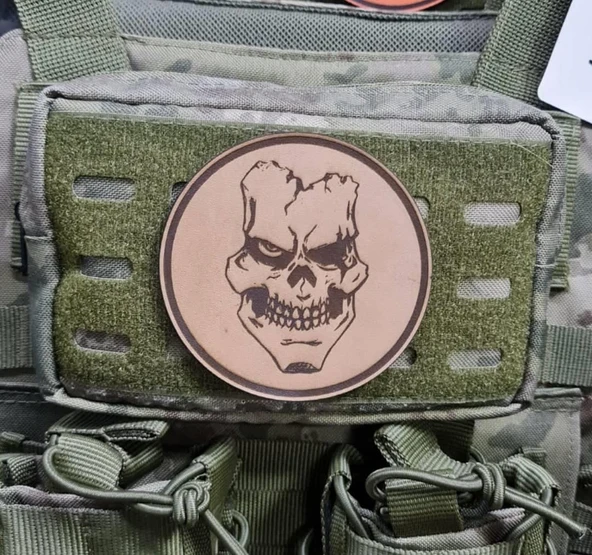 KURU KAFA NO:2 - Deri PEÇ - Arma - Askeri Patch - Resim 3