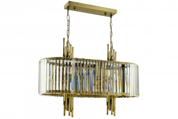 LampaLuce Straordinario Modern Tasarım Salon Sarkıt Avizesi Yemek Masası Üzeri 14lü Sarı 90x100cm ürün görseli 1