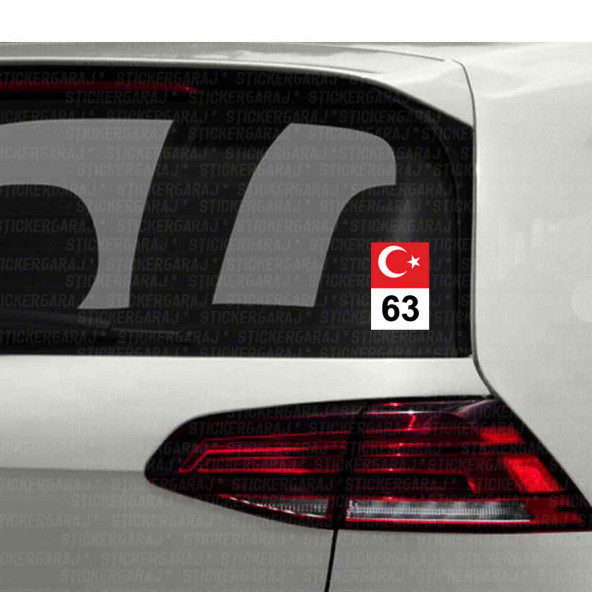 63 ŞANLIURFA ayyıldızlı tr il plaka kodu  2 ADET yapışkanlı araba motosiklet kask laptop pc dolap cam uyumlu ürün görseli 1