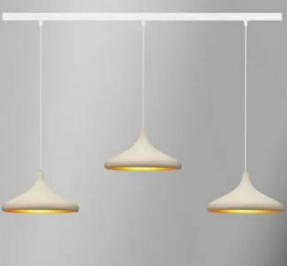 MYLİGHTS  120 CM KASA MASA ÜSTÜ SIRALI AVİZE SAKIT BEYAZ AVİZE 35CM BAŞLIKLAR ürün görseli 1
