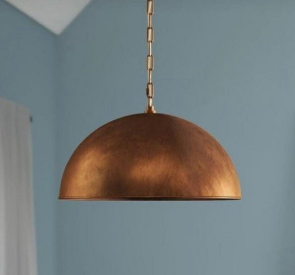 MYLİGHTS  FIRCALANMIŞ BRONZ ESKİTME 40 CM RUSTİK VİNTAGE SARKIT AVİZE ürün görseli 1