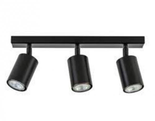 MYLİGHTS SPOT HAREKETLİ  ÜÇLÜ LED AVİZE LED  AMPUL SİYAH 60 CM GÜNIŞIĞI ürün görseli 1