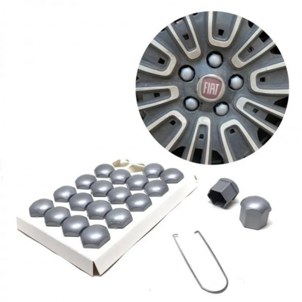 Düz Bijon Kapağı Sökme Aparatlı 20 Li Set Gri 19 mm ürün görseli 1