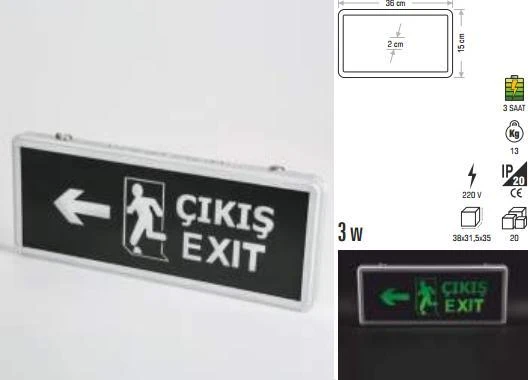 Ledli Çıkış Lambası ürün görseli 1