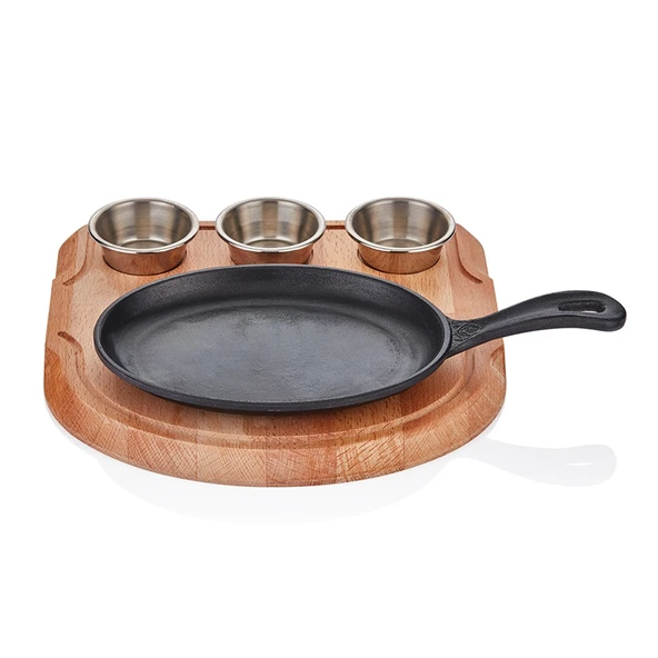 D.DEMİR OVAL SAPLI FAJİTA 21*15CM +SOSLUKLU NİHALE ürün görseli 1