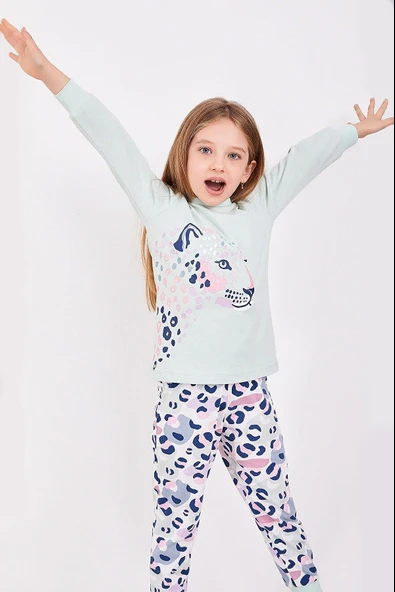 Roly Poly 2960 Leopard Kız Çocuk Uzun Kol Pijama Takım ürün görseli 1
