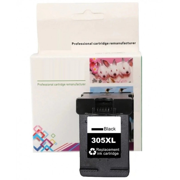 HP 305XL-3YM62AE (DeskJet 2710-2720-2721-2722-2723-2724-4110-4120-4122-4130-ENVY 6010-6020-6022) Muadil Siyah Kartuşu ürün görseli 1