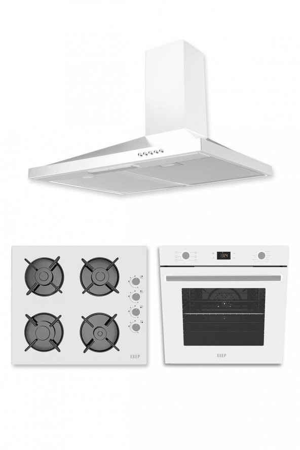 Exep Basic Beyaz 260 3Lü Ankastre Set (Ed400-Eo320-Ef260) ürün görseli 1