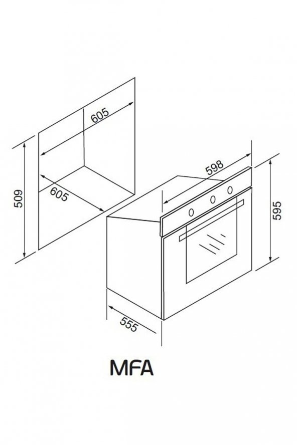 Exep Basic Beyaz 260 3Lü Ankastre Set (Ed400-Eo320-Ef260) - Resim 6