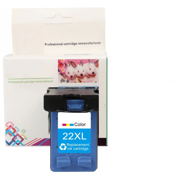 HP 22XL-C9352CE (3940-4355-5610-D1530-D2360-D2460-F2180-F380-F4180-PSC 1410) Muadil Renkli Kartuş ürün görseli 1