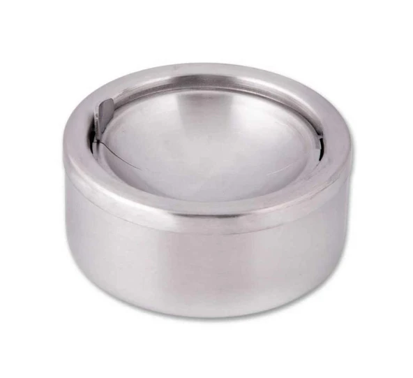 Omnisoft EPX BK-12 Basmalı Paslanmaz Çelik Hazneli Kül Tablası 12 cm ürün görseli 1