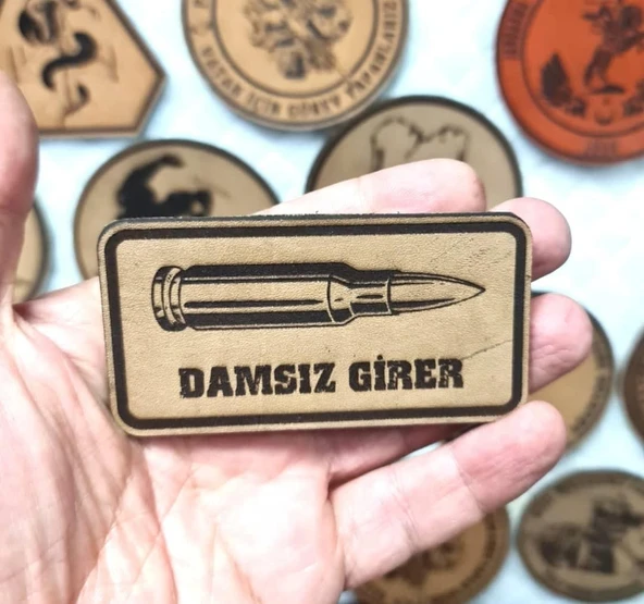 DAMSIZ GİRER - Deri PEÇ - Arma - Askeri Patch - Resim 2