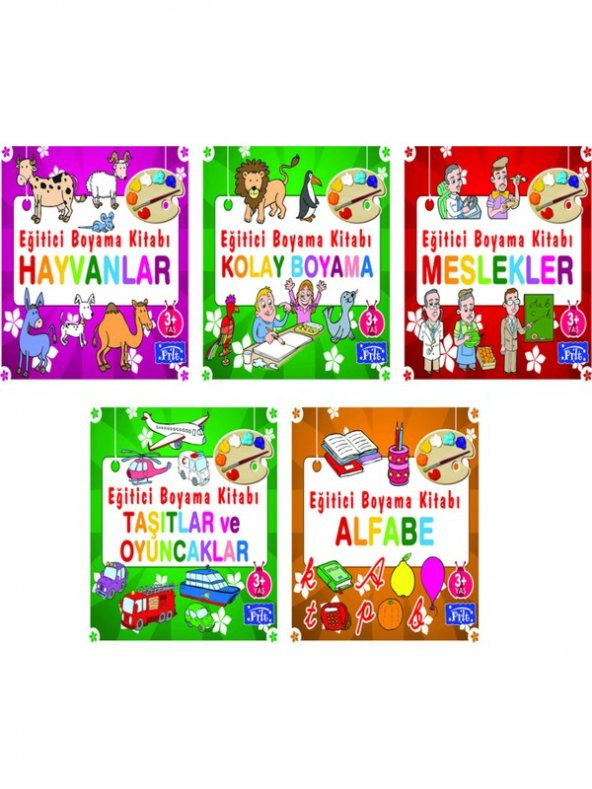 Parıltı Yayınları Eğitici Boyama Kitabı Serisi 5 Kitap(3.set) - 3+ Yaş – Okul Öncesi - 5 Kitap Set - Bilmece – Boyama - Set ürün görseli 1