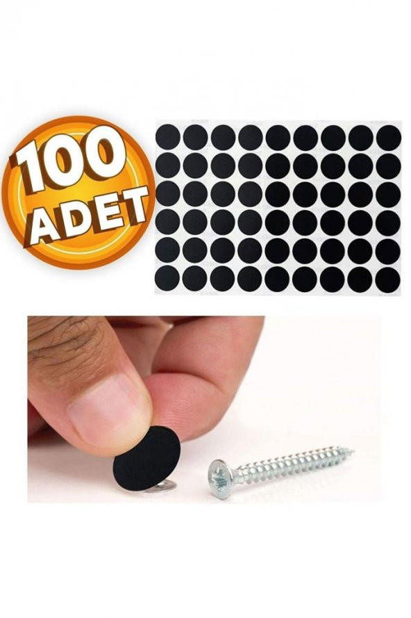 100 Adet Siyah Ahşap Mobilya Dolapları Için Kendinden Yapışkanlı Vida Tapası Tıpası Kapatıcı ürün görseli 1