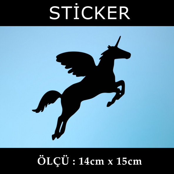 şahlanan kanatlı at -  2 ADET sticker araba cam bagaj uyumlu et,ket kask motosiklet dolap cam uyumlu yapışkan ürün görseli 1