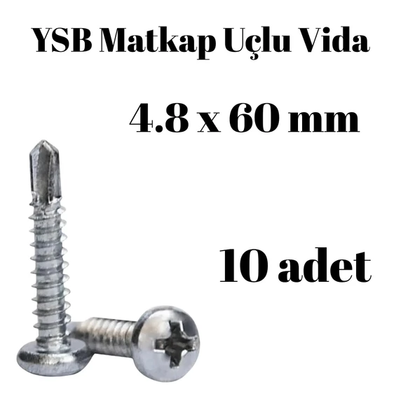 Yıldız Silindir Başlı 4.8x60 YSB Matkap Uçlu Akıllı Vida 10 Adet ürün görseli 1