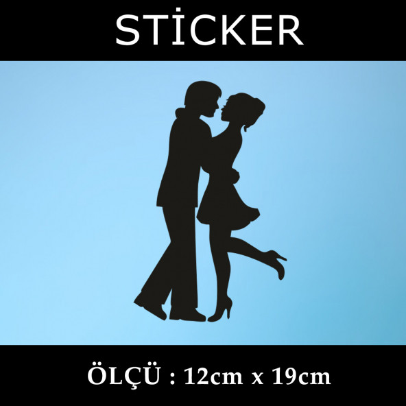 dans romantik aşk - 2 ADET  sticker araba cam bagaj uyumlu et,ket kask motosiklet dolap cam uyumlu yapışkan ürün görseli 1