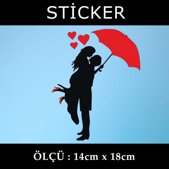 kadın erkek romantik aşk dans -  2 ADET sticker araba cam bagaj uyumlu et,ket kask motosiklet dolap cam uyumlu yapışkan ürün görseli 1