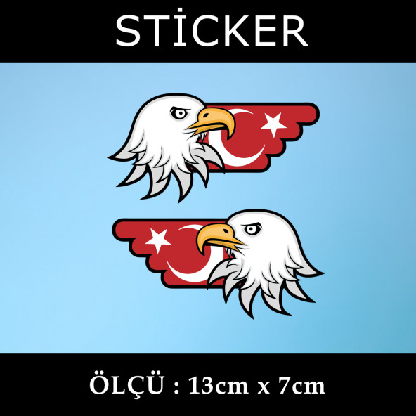 ayyıldız türkiye bayraklı - sticker araba cam bagaj uyumlu et,ket kask motosiklet dolap cam uyumlu yapışkan ürün görseli 1