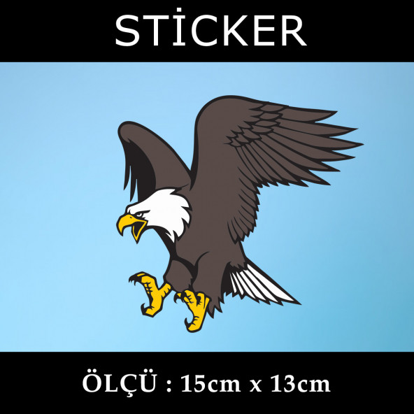 akbaba kuş - 2 ADET  sticker araba cam bagaj uyumlu et,ket kask motosiklet dolap cam uyumlu yapışkan ürün görseli 1