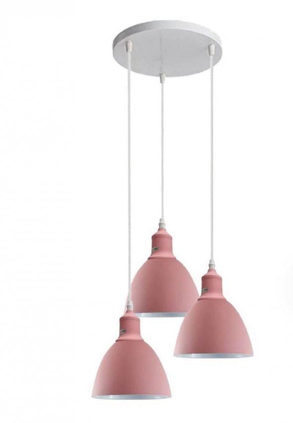 MYLİGHTS  PEMBE ÜÇLÜ MODERN SPOR SAKIT GENÇ ODASI YATAK ODASI  AVİZE ürün görseli 1