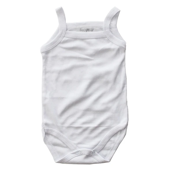 Unisex Beyaz İp Askılı Çıtçıtlı Badi Zıbın ürün görseli 1