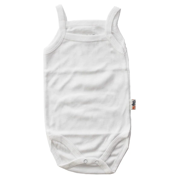Unisex Ekru İp Askılı Çıtçıtlı Badi Zıbın ürün görseli 1