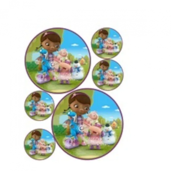 Dc Mcstuffins Yenilebilir Kağıda Resimli Pasta Dekoru Baskısı ürün görseli 1