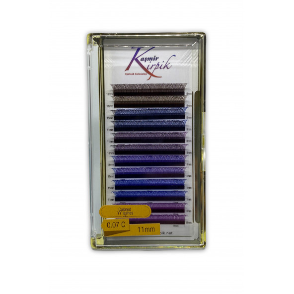 Kaşmir Y Kirpik Renkli Mix renk C kıvrım 0.07 mm 11 numara ürün görseli 1