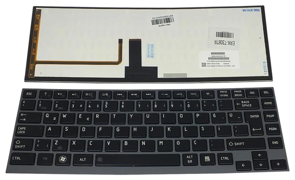 Toshiba U900 U900-T01S Notebook Klavye-Siyah-TR - Backlit ürün görseli 1