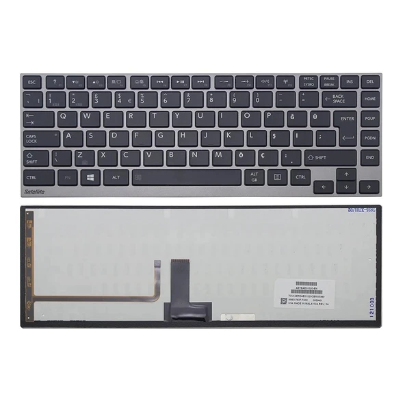 Toshiba U900 U900-T01S Notebook Klavye-Siyah-TR - Backlit - Resim 2