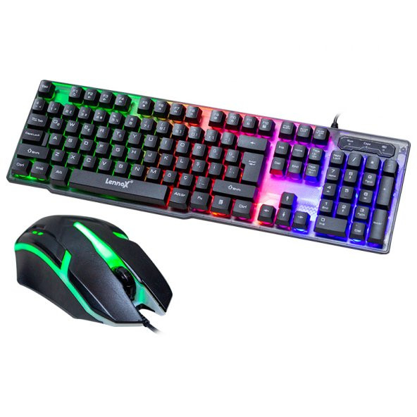 Lennox LX-T302, Deiog DY-T302 Bright  Backlit Gaming Klavye Mouse SET (RGB) ürün görseli 1