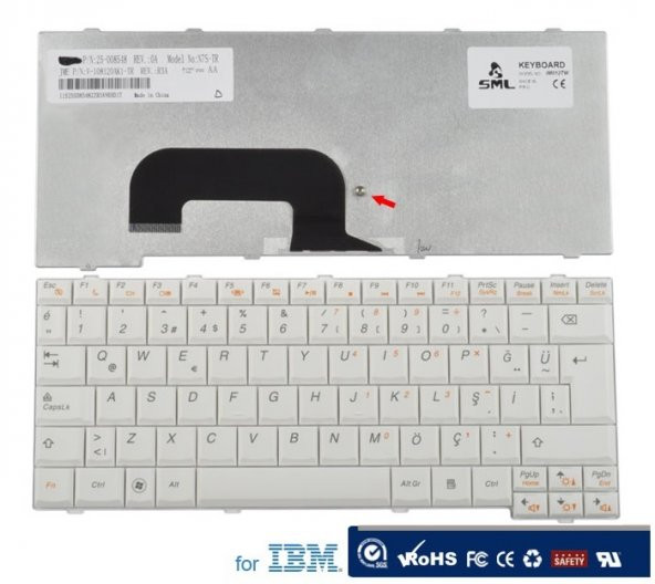 Ibm Lenovo ideaPad S12 N7S Notebook Klavye Tuş Takımı (Beyaz TR) ürün görseli 1