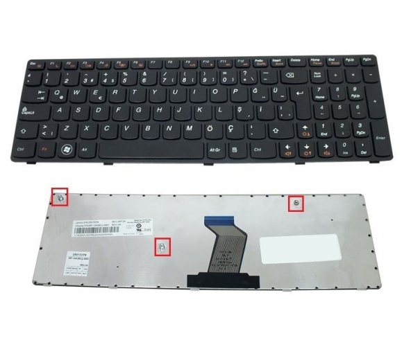 Lenovo ideaPad B580, B585 Notebook Klavyesi (Siyah TR) - Resim 2