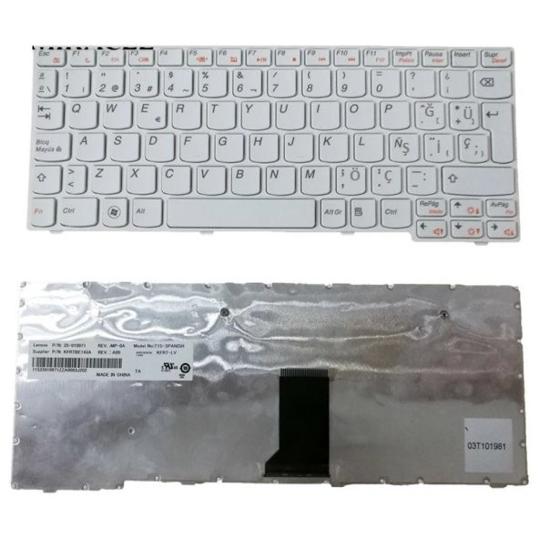Lenovo IdeaPad S10-3 Notebook Klavye - Tuş Takımı / Beyaz - TR ürün görseli 1