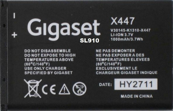 Gigaset Sl910 Batarya V30145-K1310-X447 ürün görseli 1