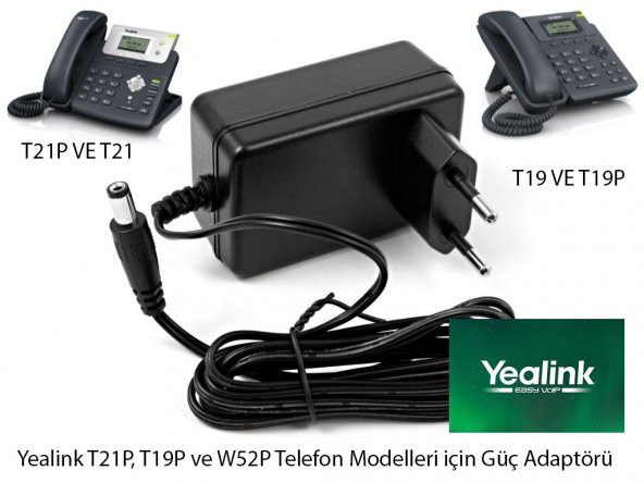 Yealink T21P. T19P Ve W52P Telefon Modelleri Için Güç Adaptörü ürün görseli 1