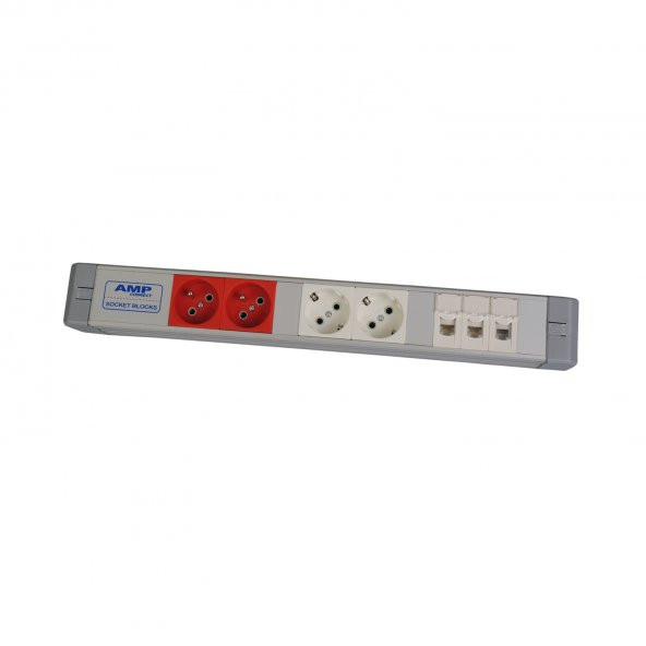 2 Ups + 2 Şebeke + 2 Data + 1 Telefon Prizli Bürotik Blok ürün görseli 1
