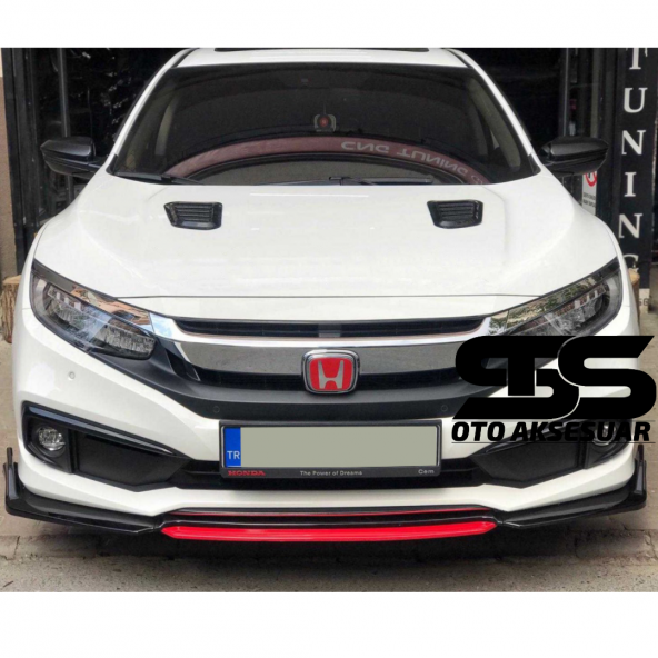 Honda Civic Fc5 Uyumlu Piano Black Kaput Üstü Havalandırma Izgarası ürün görseli 1