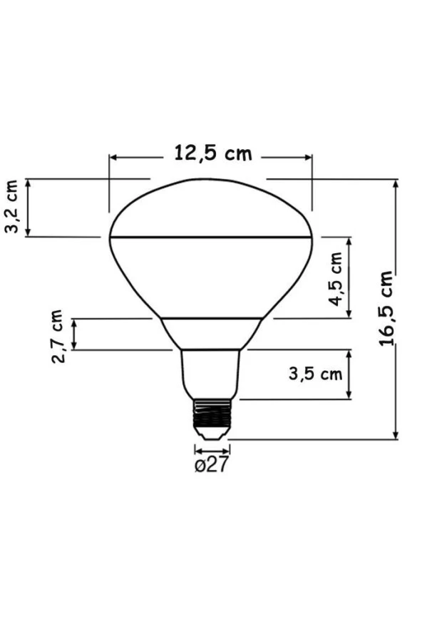 Ledvance 250W Infrared Şeffaf Ampul E27 - Resim 2