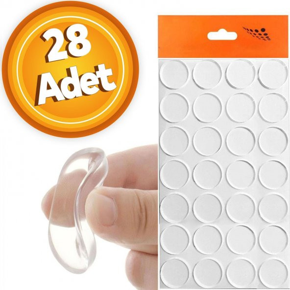 Yapışkanlı Cam Tutucu Şeffaf 14 mm 28Li Mobilya Raf Ses Tutucu ürün görseli 1