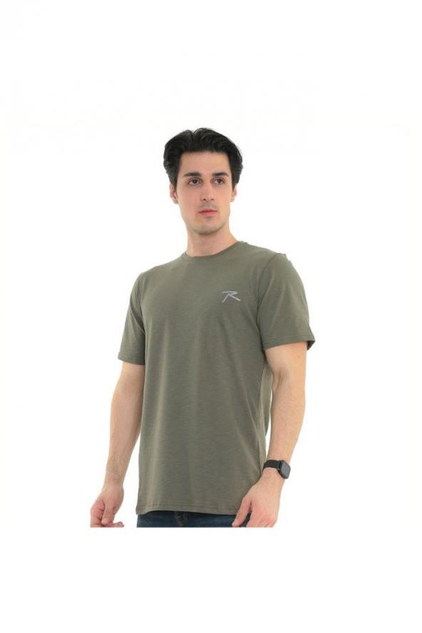 Erkek T-shirt Gravıs Haki S - Resim 2