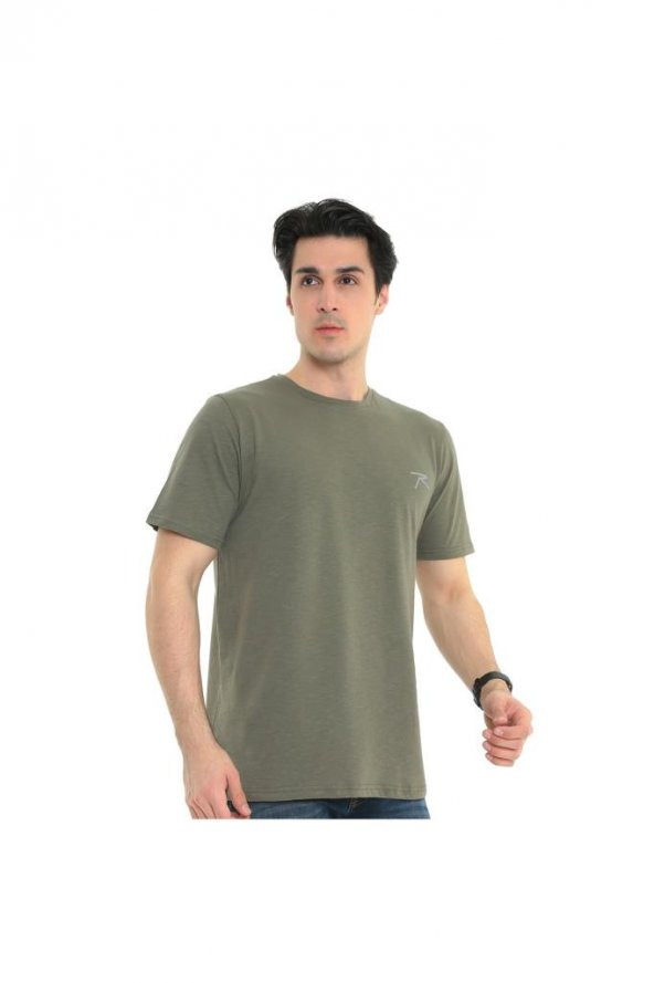 Erkek T-shirt Gravıs Haki S - Resim 3