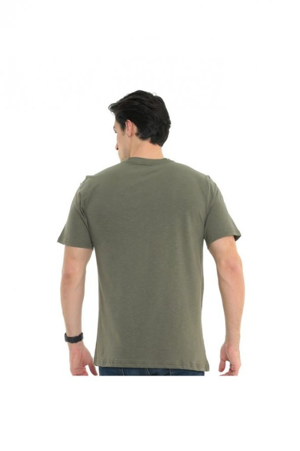 Erkek T-shirt Gravıs Haki S - Resim 4