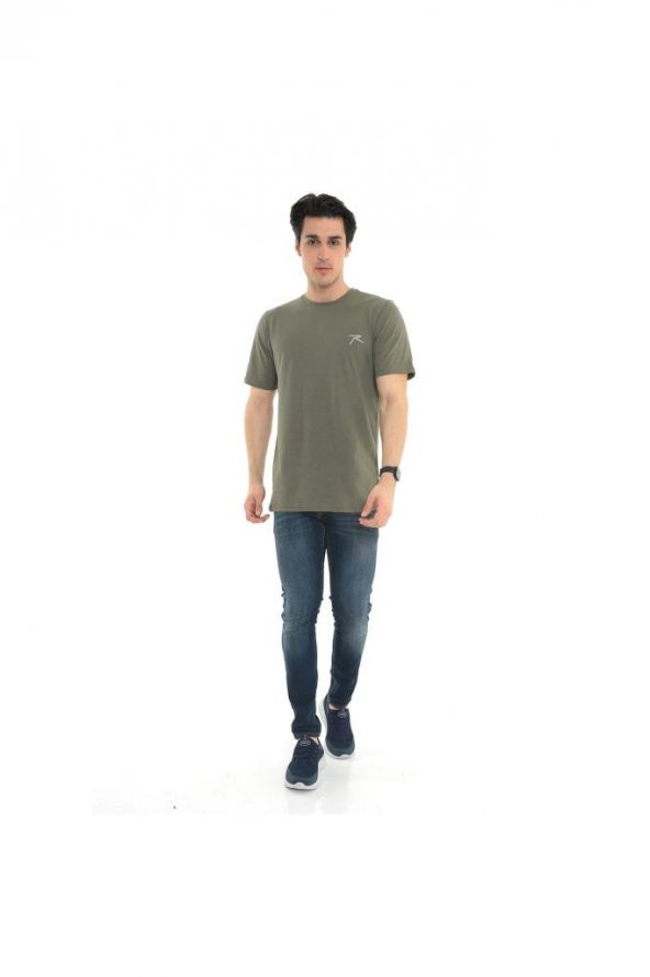 Erkek T-shirt Gravıs Haki S - Resim 5