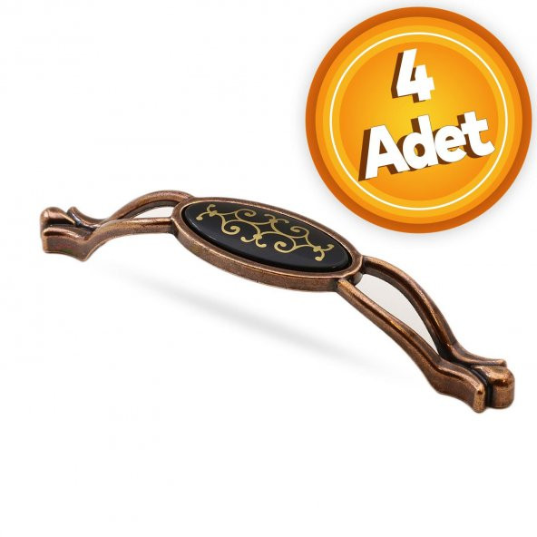 Çekmece Dolap Kapak Kulpu Kulbu 128 mm Antik Bakır Metal Kulp (4 ADET) ürün görseli 1