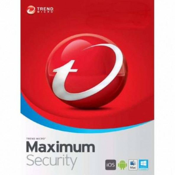Trend Micro Maximum Security Antivirüs'' Güvenlik Yazılımı 5 Cihaz 1 Yıl ürün görseli 1