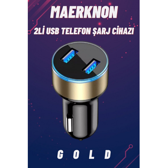 OTO 2'Lİ USB 4,8 A ŞARJ CİHAZI - GOLD ürün görseli 1