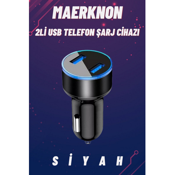 OTO 2'Lİ USB 4,8 A ŞARJ CİHAZI - SİYAH ürün görseli 1